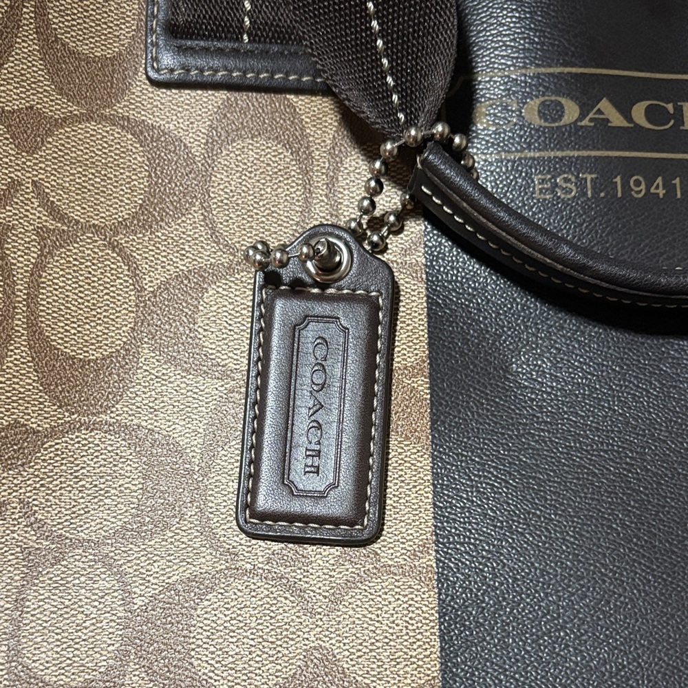 Coach Tan and Black Men's Briefcase - Picture 2 of 7